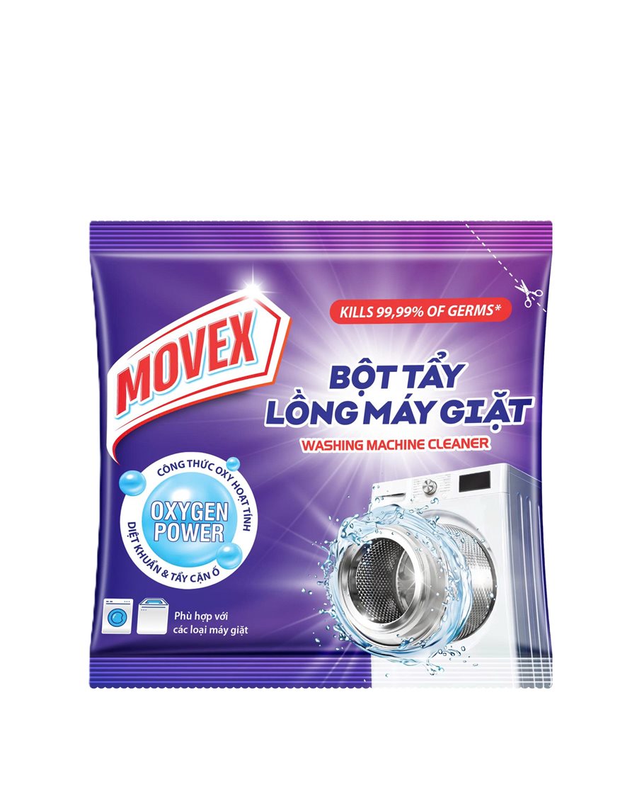 Movex — Bột tẩy lồng máy giặt, gói bột công thức Oxygen Power